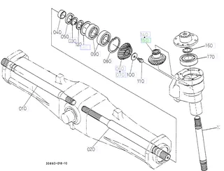 Pinion conic 16 dinți stânga Kubota 33980-43450