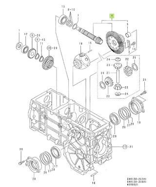 Ansamblu roată conică diferențial spate Yanmar 1W3220-50870