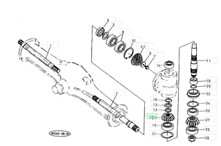Pinion conic 18 dinți dreapta Kubota 36340-43440