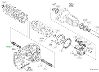 Ax-pinion frână stânga Kubota 3A151-48460